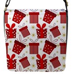 Christmas Texture, Pattern, Red, Craciun, Christmas, Bow, Gift Flap Closure Messenger Bag (S)