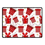 Christmas Texture, Pattern, Red, Craciun, Christmas, Bow, Gift Two Sides Fleece Blanket (Small)