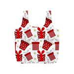 Christmas Texture, Pattern, Red, Craciun, Christmas, Bow, Gift Full Print Recycle Bag (S)