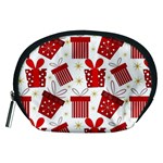 Christmas Texture, Pattern, Red, Craciun, Christmas, Bow, Gift Accessory Pouch (Medium)