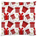 Christmas Texture, Pattern, Red, Craciun, Christmas, Bow, Gift Standard Premium Plush Fleece Cushion Case (Two Sides)