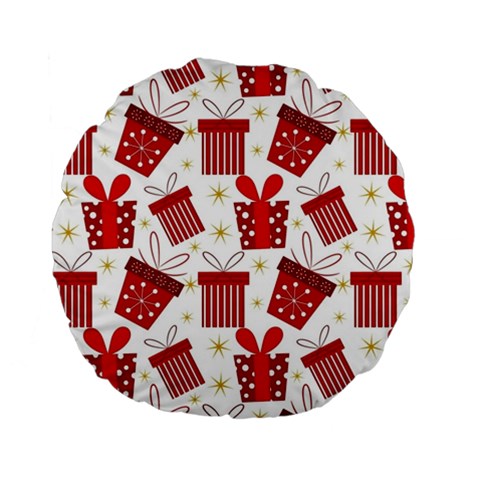 Christmas Texture, Pattern, Red, Craciun, Christmas, Bow, Gift Standard 15  Premium Flano Round Cushions from ArtsNow.com Front