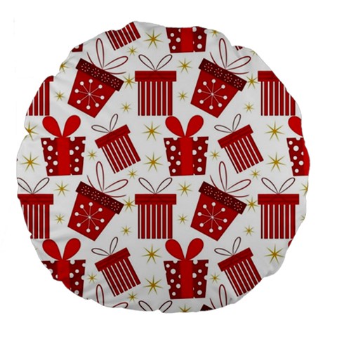 Christmas Texture, Pattern, Red, Craciun, Christmas, Bow, Gift Large 18  Premium Flano Round Cushions from ArtsNow.com Front