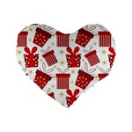 Christmas Texture, Pattern, Red, Craciun, Christmas, Bow, Gift Standard 16  Premium Flano Heart Shape Cushions