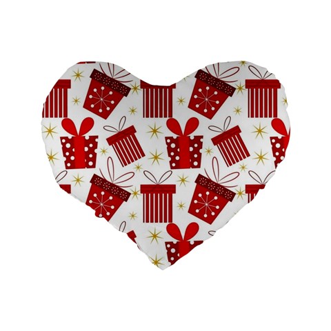 Christmas Texture, Pattern, Red, Craciun, Christmas, Bow, Gift Standard 16  Premium Flano Heart Shape Cushions from ArtsNow.com Back