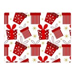 Christmas Texture, Pattern, Red, Craciun, Christmas, Bow, Gift Two Sides Premium Plush Fleece Blanket (Mini)