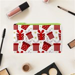 Christmas Texture, Pattern, Red, Craciun, Christmas, Bow, Gift Cosmetic Bag (XS)