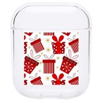 Christmas Texture, Pattern, Red, Craciun, Christmas, Bow, Gift Hard PC AirPods 1/2 Case