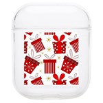 Christmas Texture, Pattern, Red, Craciun, Christmas, Bow, Gift Soft TPU AirPods 1/2 Case