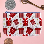 Christmas Texture, Pattern, Red, Craciun, Christmas, Bow, Gift Large Coin Purse