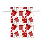 Christmas Texture, Pattern, Red, Craciun, Christmas, Bow, Gift Lightweight Drawstring Pouch (L)