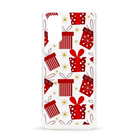 Christmas Texture, Pattern, Red, Craciun, Christmas, Bow, Gift Samsung Galaxy S20 6.2 Inch TPU UV Case from ArtsNow.com Front