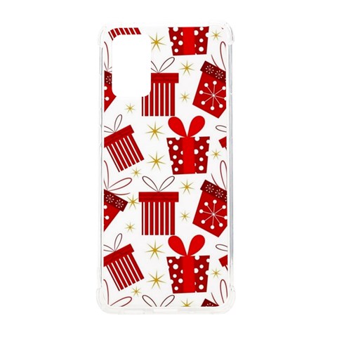 Christmas Texture, Pattern, Red, Craciun, Christmas, Bow, Gift Samsung Galaxy S20 Plus 6.7 Inch TPU UV Case from ArtsNow.com Front