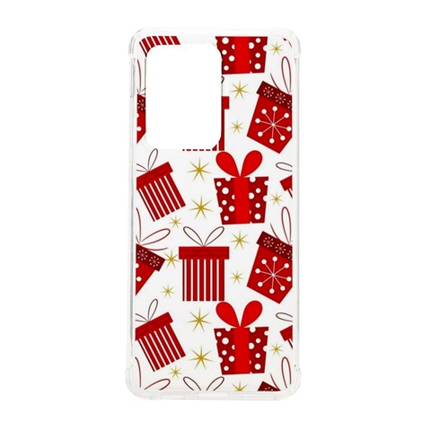 Christmas Texture, Pattern, Red, Craciun, Christmas, Bow, Gift Samsung Galaxy S20 Ultra 6.9 Inch TPU UV Case from ArtsNow.com Front