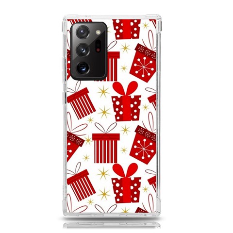 Christmas Texture, Pattern, Red, Craciun, Christmas, Bow, Gift Samsung Galaxy Note 20 Ultra TPU UV Case from ArtsNow.com Front