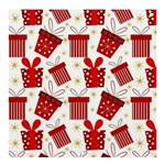 Christmas Texture, Pattern, Red, Craciun, Christmas, Bow, Gift Banner and Sign 4  x 4 