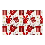 Christmas Texture, Pattern, Red, Craciun, Christmas, Bow, Gift Banner and Sign 5  x 3 