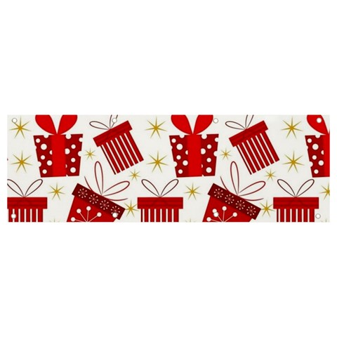 Christmas Texture, Pattern, Red, Craciun, Christmas, Bow, Gift Banner and Sign 9  x 3  from ArtsNow.com Front