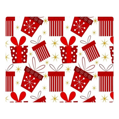 Christmas Texture, Pattern, Red, Craciun, Christmas, Bow, Gift Premium Plush Fleece Blanket (Large) from ArtsNow.com 80 x60  Blanket Front