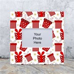 Christmas Texture, Pattern, Red, Craciun, Christmas, Bow, Gift White Box Photo Frame 4  x 6 