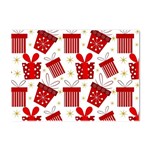 Christmas Texture, Pattern, Red, Craciun, Christmas, Bow, Gift Crystal Sticker (A4)