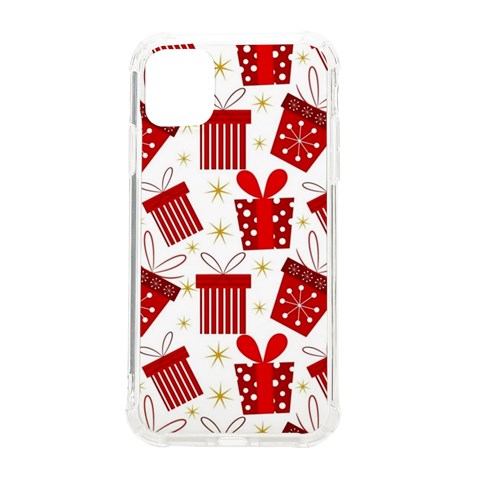 Christmas Texture, Pattern, Red, Craciun, Christmas, Bow, Gift iPhone 11 TPU UV Print Case from ArtsNow.com Front