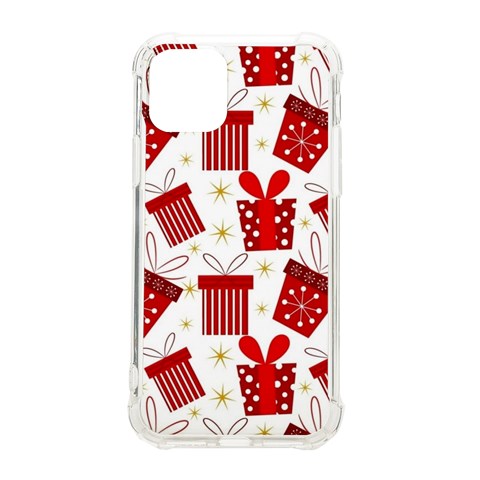 Christmas Texture, Pattern, Red, Craciun, Christmas, Bow, Gift iPhone 11 Pro 5.8 Inch TPU UV Print Case from ArtsNow.com Front