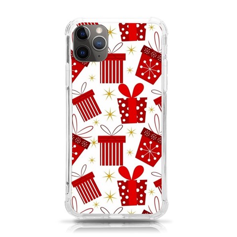 Christmas Texture, Pattern, Red, Craciun, Christmas, Bow, Gift iPhone 11 Pro Max 6.5 Inch TPU UV Print Case from ArtsNow.com Front