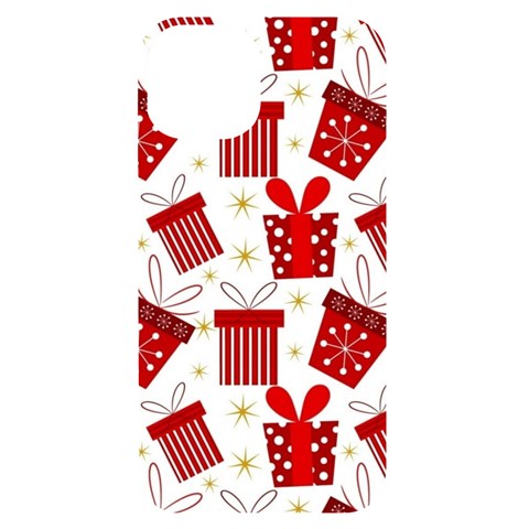 Christmas Texture, Pattern, Red, Craciun, Christmas, Bow, Gift iPhone 14 Black UV Print Case from ArtsNow.com Front