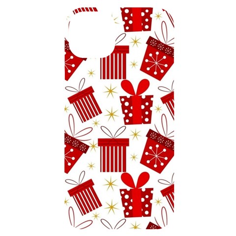 Christmas Texture, Pattern, Red, Craciun, Christmas, Bow, Gift iPhone 14 Plus Black UV Print Case from ArtsNow.com Front