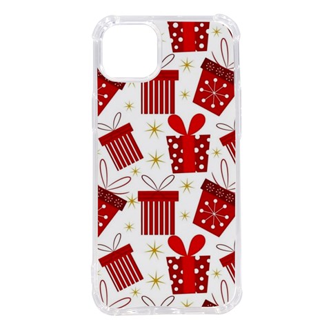 Christmas Texture, Pattern, Red, Craciun, Christmas, Bow, Gift iPhone 14 Plus TPU UV Print Case from ArtsNow.com Front