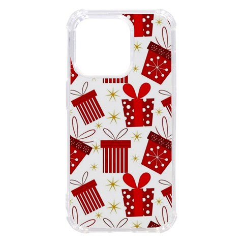 Christmas Texture, Pattern, Red, Craciun, Christmas, Bow, Gift iPhone 14 Pro TPU UV Print Case from ArtsNow.com Front