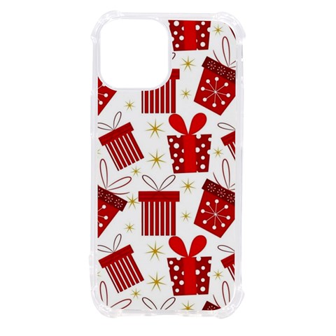 Christmas Texture, Pattern, Red, Craciun, Christmas, Bow, Gift iPhone 13 mini TPU UV Print Case from ArtsNow.com Front