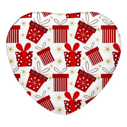 Christmas Texture, Pattern, Red, Craciun, Christmas, Bow, Gift Heart Glass Fridge Magnet (4 pack) from ArtsNow.com Front