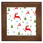 Christmas Texture, Pattern, Red, Craciun, Christmas, Snowflake, Framed Tile