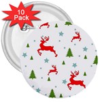 Christmas Texture, Pattern, Red, Craciun, Christmas, Snowflake, 3  Buttons (10 pack) 