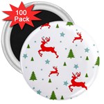 Christmas Texture, Pattern, Red, Craciun, Christmas, Snowflake, 3  Magnets (100 pack)