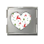 Christmas Texture, Pattern, Red, Craciun, Christmas, Snowflake, Mega Link Heart Italian Charm (18mm)