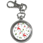 Christmas Texture, Pattern, Red, Craciun, Christmas, Snowflake, Key Chain Watches