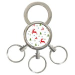 Christmas Texture, Pattern, Red, Craciun, Christmas, Snowflake, 3-Ring Key Chain