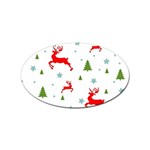 Christmas Texture, Pattern, Red, Craciun, Christmas, Snowflake, Sticker (Oval)