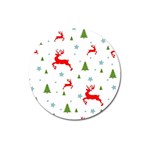 Christmas Texture, Pattern, Red, Craciun, Christmas, Snowflake, Magnet 3  (Round)