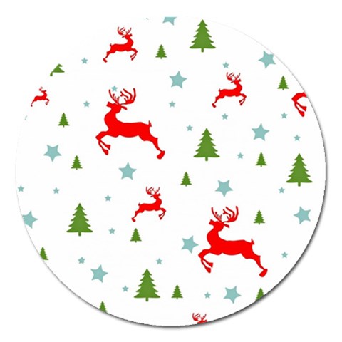 Christmas Texture, Pattern, Red, Craciun, Christmas, Snowflake, Magnet 5  (Round) from ArtsNow.com Front