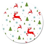 Christmas Texture, Pattern, Red, Craciun, Christmas, Snowflake, Magnet 5  (Round)