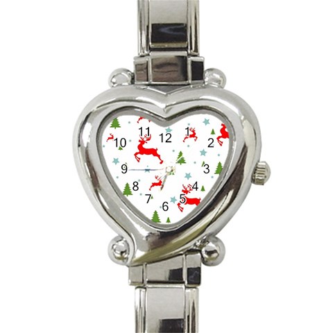 Christmas Texture, Pattern, Red, Craciun, Christmas, Snowflake, Heart Italian Charm Watch from ArtsNow.com Front