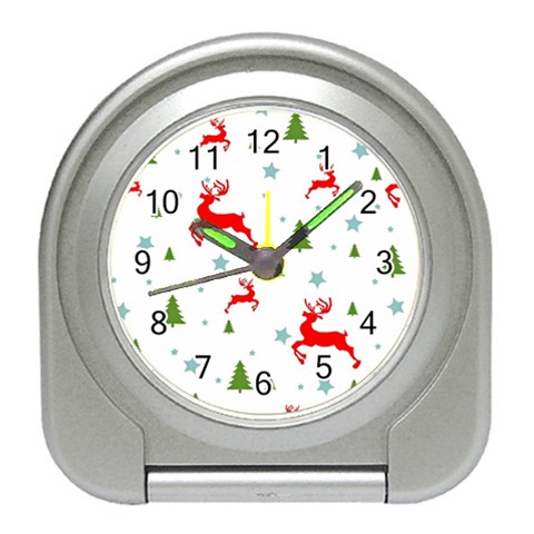 Christmas Texture, Pattern, Red, Craciun, Christmas, Snowflake, Travel Alarm Clock from ArtsNow.com Front