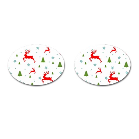 Christmas Texture, Pattern, Red, Craciun, Christmas, Snowflake, Cufflinks (Oval) from ArtsNow.com Front(Pair)