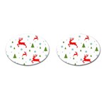 Christmas Texture, Pattern, Red, Craciun, Christmas, Snowflake, Cufflinks (Oval)