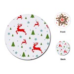 Christmas Texture, Pattern, Red, Craciun, Christmas, Snowflake, Playing Cards Single Design (Round)