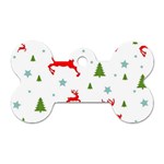 Christmas Texture, Pattern, Red, Craciun, Christmas, Snowflake, Dog Tag Bone (Two Sides)